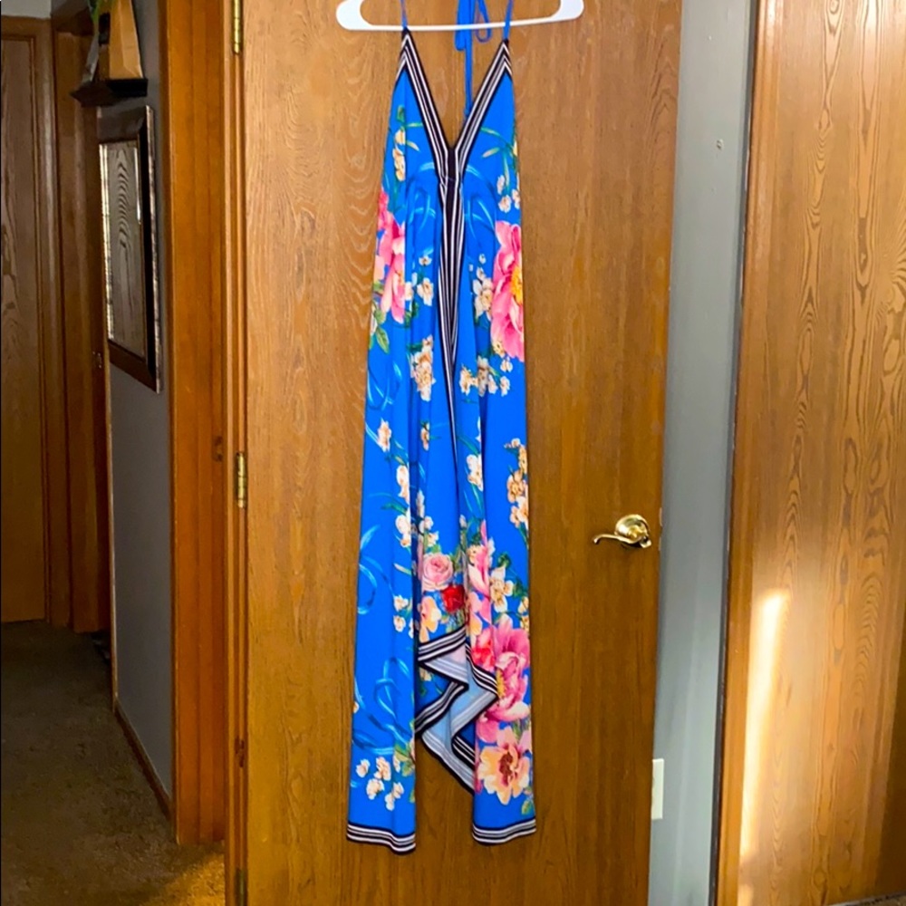 Flower design halter dress